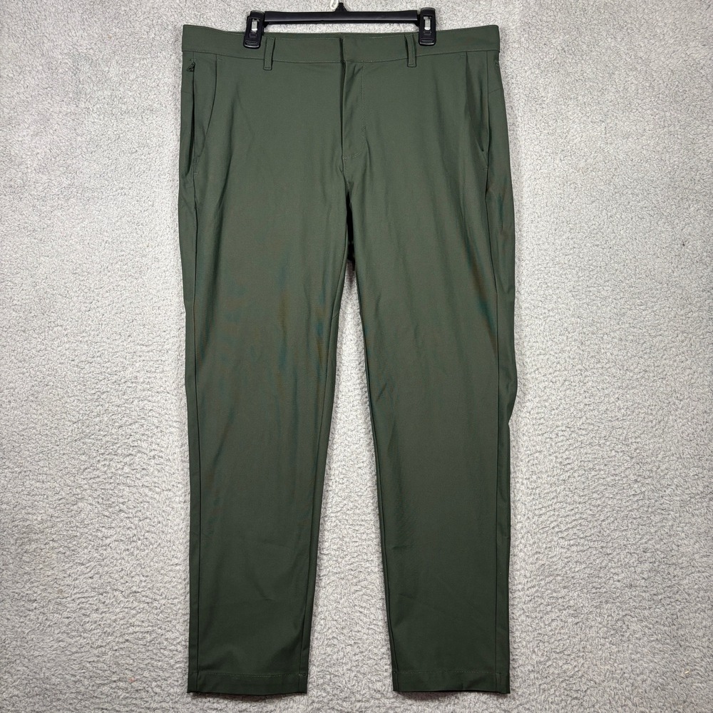 Fabletics Pants Men 38x32 (Fits 38x29) Green The Only Pant Tapered Zipper Pocket